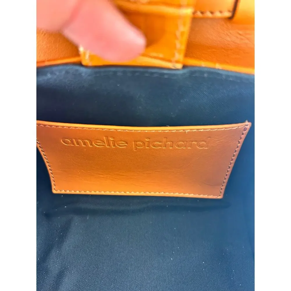 Amelie Pichard Mini Crossbody Baby Abag Snakeskin Effect Purse Crocodile Tan
